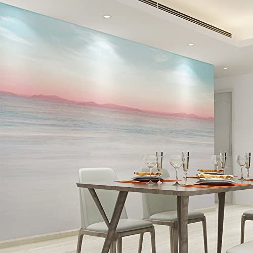 TSHIGO 2019 TV Background Wall Wallpaper 5D Nordic Simple Personality Sunset Wall Cloth 8D Hand-Painted Sea Film and Television Wall Mural*430cmx300cm(169.3x118.1inch)