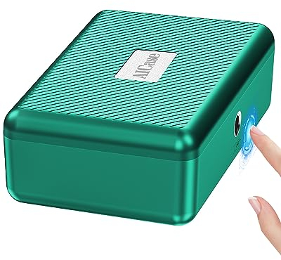 AICase Scatola portaoggetti biometrica per impronte digitali, scatola di sicurezza per contanti e gioielli, con serratura a combinazione per auto, casa, ufficio, viaggi, verde
