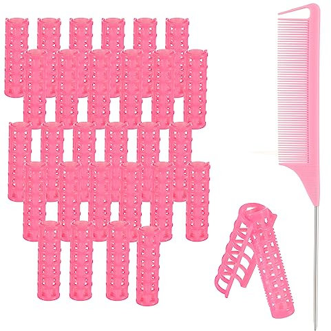 28Pcs Self Grip Hair Rollers for Volume - Small Snap-on Curlers for Women's Styling - No Damaging for Long, Medium and Short Hair