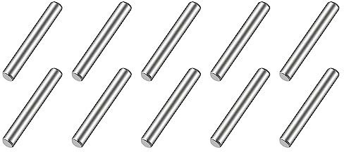 QUARKZMAN 3mm x 30mm Tassello Perni, Acciaio inossidabile x 25pz Cilindrica Perno，Spina Centraggio Perno di Supporto in Metallo per Fissaggio meccanico Industria, [Argentato]
