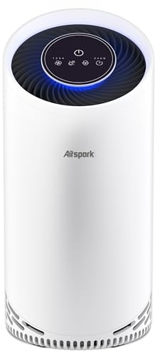 Airspark Air Purifiers for Home Large Room Up to 1375 ft², 4-in-1 True HEPA Air Purifier for Pets Hair Dander Pollen Smoke Cooking Pet Smell. CADR 187 m³/h, Air Cleaner for Bedroom Nursery Living Room