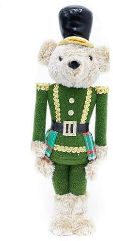 INTRECCI Schiaccianoci di Natale, Altezza 55 cm, Addobbo Natalizio, Elegante, Perfetto per Decorare L'Albero e la Casa, Simbolo di Buon Augurio, Regalo Originale. Fantasia: Orso Verde