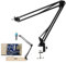 Microscope Arm Stand, Adjustable Monocular Microscope Bracket for 40mm Diameter Lens, Foldable Metal Microscope Mount with Clamp, Flexible Industrial Camera Holder