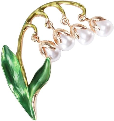 VejiA Mignon Petit Muguet Frais Chaîne Broche Littéraire Botanique Broche Vêtements Broche Accessoires