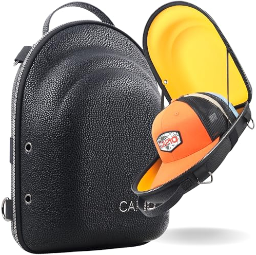 CAP10 Premium Hut-Reiseetui und -box – Überlegenes veganes Leder, Kappenträger und Organizer für Baseballkappen, New Era, stilvolle Reise-Hutbox für ultimative Aufbewahrung und Schutz, abnehmbare