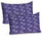 ABAKUHAUS Botanik Kissenbezug Packung mit 2, Bush von Lila Farn-Blätter im Wald Kräuter der Insel Exotische Muster, Dekorativer Standard Gedruckter Kissenbezug, 80 x 40 cm, Blau Violett