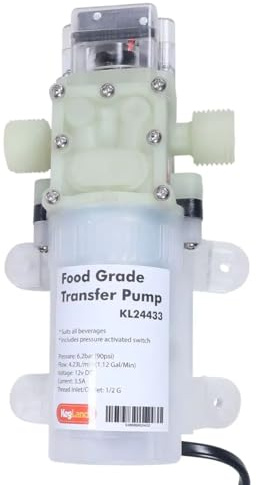 Kegland Super Sucker – Siphonpumpe (1/2'BSP) – inklusive Netzteil - selbstansaugende Pumpe für Getränke max. 60°C Homebrewer