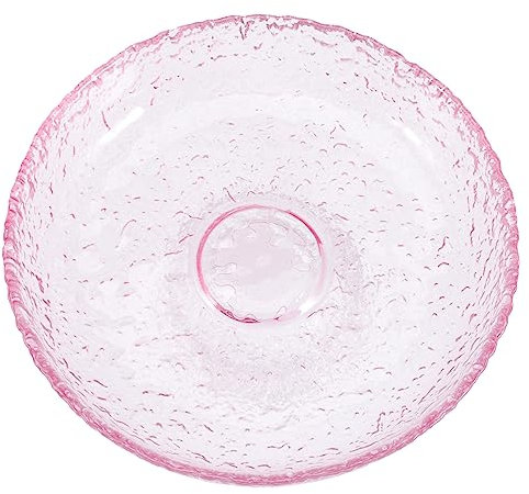 PRETYZOOM Glass Fruit Tray - Elegant High Foot Serving Dish for Snacks Desserts and Party Treats, Gradient Pink