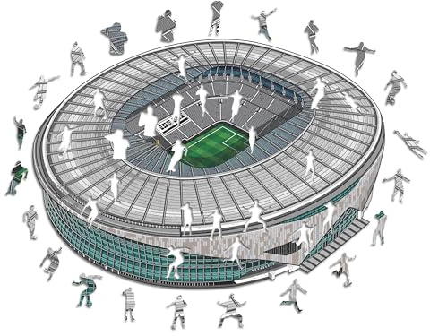 Iconic Puzzles, Tottenham Hotspur FC Stadion, 100% ökologisch nachhaltiges Holzpuzzle mit offizieller Lizenz, Größe L, 500 Teile