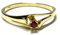 Goldring 333/- Gold Rubin rund facettiert zart schmal Schmuckring Ring #55