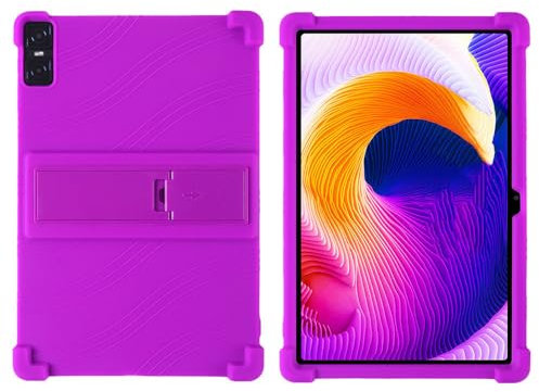 INSOLKIDON Compatibile con TEC-LAST T45HD 10.5 Inch Tablet Custodia protettiva in Silicone Cover con Funzione di Supporto (Purple)