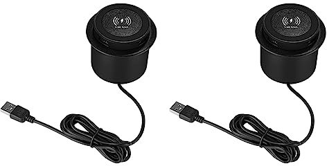 2X 10W Fast Wireless Charger -Up Desktop Embedded Fast Wireless Charger with USB Port Universal for Smartphone