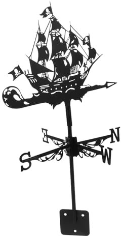 IWOWHERO Girouette Pirate Girouette Pirate Girouette Cuirassés Girouette Voilier Girouette Cuirassés Girouette Bateau À Voile Girouette Métal Girouette Métal Girouette De Fer