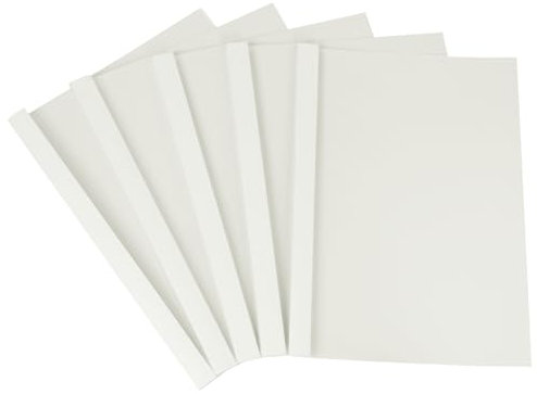 RAYSON Thermobindemappen, 70 Blatt, 8 mm, A4, Weiß, Packung mit 25 Stück