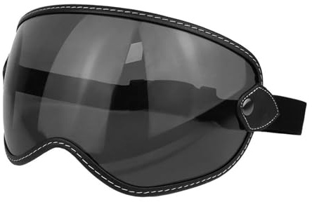 Windschutz UV Schutz Ersatz Visier Für Retro SH&OE&I E&X Ze&ro MO&TO3 BU&LL Helme Schutzbrillen Motorradhelmzubehör Motorradhelm Bubble Visierlinse(Black)