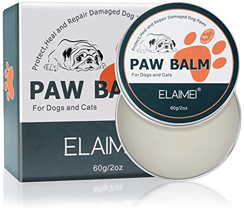 JSBNQRMZ Pfoten Balsam für Hunde und Katzen - 60g - Winter und Sommer - Natürliche Pflege für beanspruchte PfotenAllergien,Pfotenbutter,Nasenbalsam,lecksicher,verwandelt rissige,raue,trockene Pfoten
