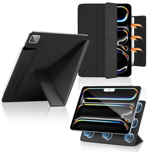 DAORANGE Funda Magnética para iPad Pro 11 Pulgadas M4 (2024), Funda de Fijación Magnética con Auto-Sueño/Despertador y Soporte Multiángulo, Funda Delgada para iPad Pro 11 2024 (Nero)