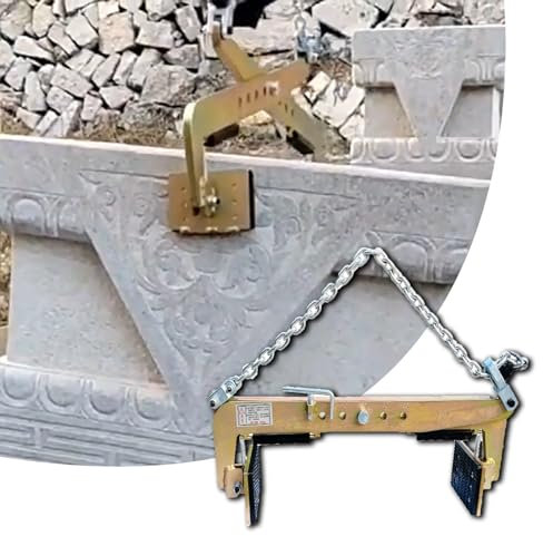 UrbanUp Lifting Clamp Chrome Steel Chain Link Type Stone Clamp for Transporting Concrete Block, Roadside Special Plate Clamps, High Load-bearing Capacity Lifting Tool(XXL)