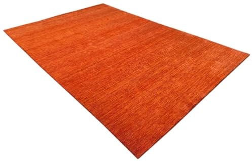 Terracotta Rug 100% Wool Handwoven Orange Oriental Rug U1 – Handgewebter Teppich aus Wolle, warmes Terracotta, Verschiedene Größen (Maße: 200X300 cm)
