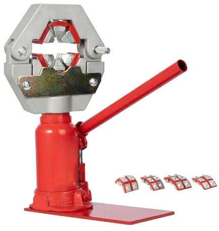 Hydraulische Tisch-Schlauchquetschzange, 6,5 bis 20 mm manuelle Flaschenheber-Schlauchquetschzange mit 4 Formensätzen, 7T landwirtschaftliche 6-Zahn-Schlauchpresse, Hochdruck-Hydraulikklemmwerkzeuge
