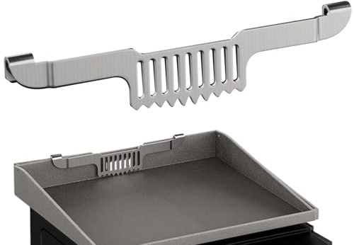 Grillspatelhalter, Fetttürspatelhalter,Magnetischer Fettschieber aus Edelstahl mit Löchern für Grillplatte - Rostfreier, hitzebeständiger Schaberhalter, spülmaschinenfestes Küchenzubehör für Fischwend
