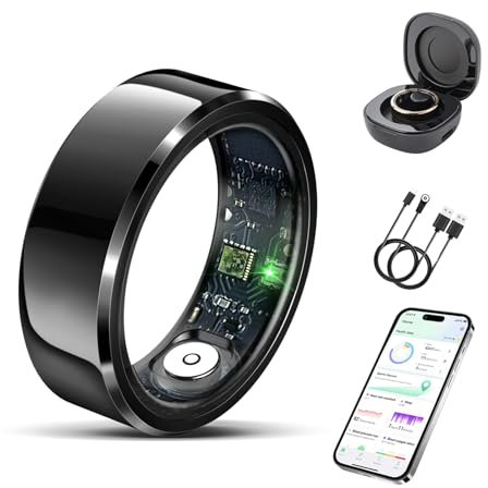 Delcast Anillo inteligente para mujeres y hombres, rastreador de fitness con seguimiento del sueño, frecuencia cardíaca, oxígeno en sangre, monitor saludable, monitoreo de actividad, pasos, calorías