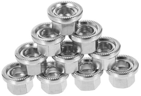 HEMOTON 10pezzi Dadi per Bici Fissaggio per Ruota Ruota Posteriore Bici per Flangiato Ruota Anteriore Bici Dadi per Ricambio Resistente