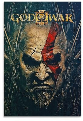 LITTPU Poster God of War, Kunst-Videospiel, Wanddruck, Kratos-Charakter, Dekoration, Spielkunst, Fantasie, Heimdekoration, einzigartiges Geschenk für Gamer, Wandkunst für Spielzimmer, Geschenk, 40 x