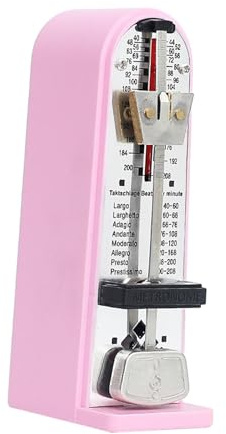 MotiveTech Mechanisches Metronom Aus Metall, Tragbar, Genaues Track Beat Tempo, Professionelles Metronom für Gitarre, Klavier, Schlagzeug, Rosa