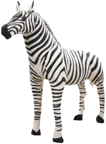 Xiyocadt Zebra Plüschtier, Wildtiere Kuscheltier XXL Schwarz und Weiß Kuschelpuppe, Zoo Spielzeug Geschenk für Kinder und Erwachsene (L30*H35CM)
