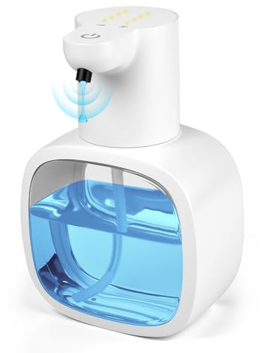SCANTEE Elektrischer Seifenspender mit Sensor, Seifenspender Automatisch 500ml, 4 Einstellbare Abgabestufen, USB-C Aufladbar, für Küche Badezimmer (Weiß)