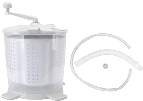 Ahgsup Portable Hand Crank Washing Machine, Manual Non Electric Compact Washer with Fast 1200RPM Dehydration, Detachable Basket & Suction Cup Base, for Dorm, Apartment, Camping