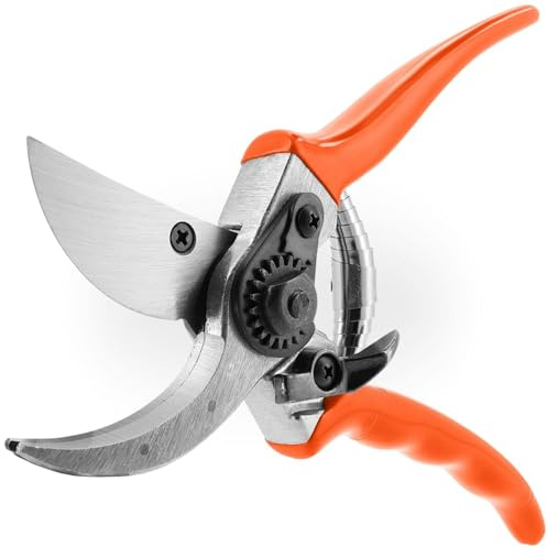 STOCKER - Universal Gartenschere 21 cm, Bypass Schere für präzisen Schnitt, Profi-Gartenschere leicht und robust, Stauden- und Rosenschere, Baumschere mit ergonomischem Griff, 266g