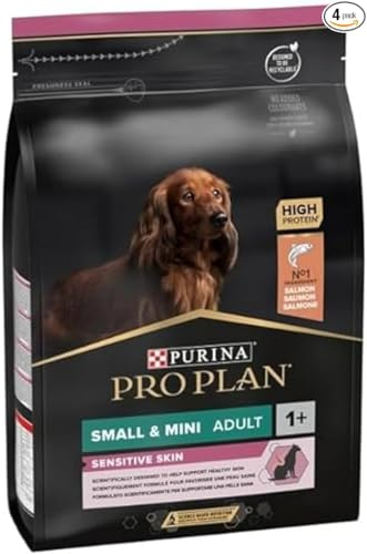 Pro Plan Small & Mini Adult Sensitive Skin, Hundefutter trocken, reich an Lachs, 1er Pack (1 x 3 kg)