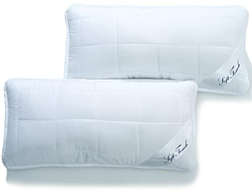 aqua-textil Kopfkissen 2er Set 40 x 80 cm Reißverschluss Nackenkissen je 650g klimaregulierend Oeko-TEX