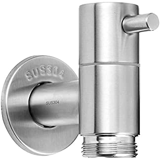 Wasserhahn aus Edelstahl, 1,27 cm Einlass und 1,9 cm Gewindeauslass, Wandhalterung, für Waschküche, Badezimmer, Garten