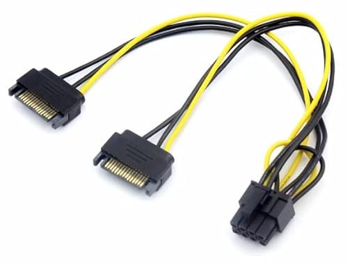 PaulStore Dual 4 Pin Molex IDE to 6 Pin PCI-E Graphic Card Power Connector Cable Adapter