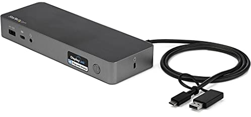 StarTech.com Docking Station Universal para Portátil - Replicador de Puertos Híbrido USB-C/-A - 2x HDMI y DP 4K - PD 60W