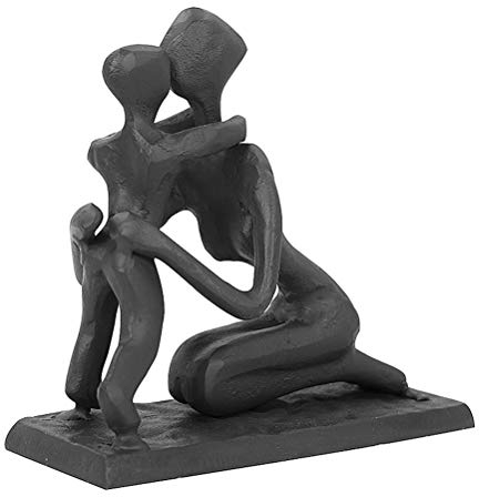 Aoneky Gusseiserne Mutter und Sohn Figur Statue - Metall Skulptur Geschenk für Muttertag, Geburtstag, Dekoration für Haushalt Büro (Umarmen)