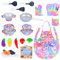 FUQUN 20Pcs Matschküche Zubehör Outdoor, Küchenspielzeug Zubehör Kinderküche Kochgeschirr Edelstahl Pfannenset Schürze und Kochmütze für Gemüse Pretend Spielzeug Rollenspiele Mädchen und Jungen