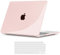 TECOOL Coque Compatible avec MacBook Air 13,6 Pouces M4 M3 M2 2025 2024 2022 (A3240 A3113 A2681), Coque Rigide en Plastique Fine et Protection Clavier (UE AZERTY), Cristal Rose Clair