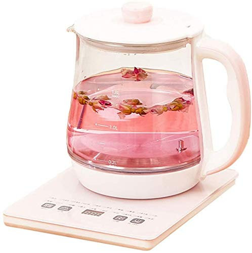 -Electric Kettle, 1.8L Glass Electric Tea Kettle with Strainer,Cordless Kettle with Temperature Control,Auto Shut-Off and Boil-Dry Protection, 800W/Pink/Pink Comfortable anniversary