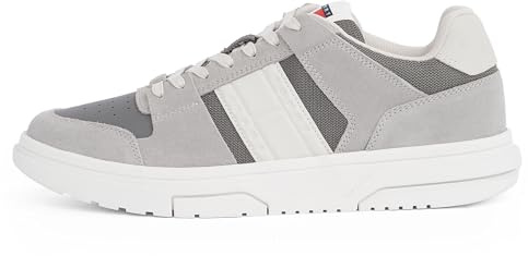 Tommy Jeans Herren Cupsole Sneaker The Brooklyn Mix Sportlich, Grau (Granite Road), 44