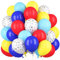 Hundepfoten Luftballon, 50 Stück Latex Ballon Hund 12 Zoll, Blau Rot Gelb Luftballons, Hund Party Zubehör für Kinder Geburtstag Karneval Mottoparty Dekoration