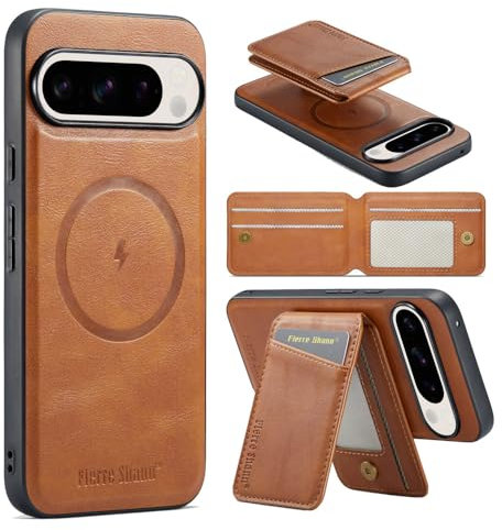 Altartar Magnetisch Handyhülle für Google Pixel 7 Pro Hülle mit Kartenfach,Magnetischer Wallet kreditkartenetui mit Ständer Leder Stoßfest Klapphülle Schutzhülle für Google Pixel 7 Pro-Braun