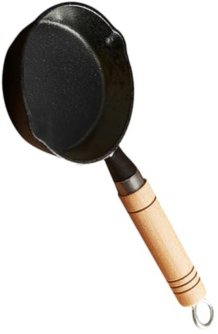 FONDOTIN Pentola Per Sciogliere Burro Ghisa Con Manico Legno Casseruola Per Frittura Riscaldamento e Cucina Versatiledesign Compatto e Resistente