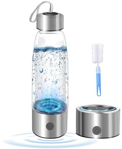 Zilchx Hydrogen Water Bottle, 460ml Hydrogen Water Generator with Advanced SPE PEM Technology 2300+ PPB, Portable Rechargeable Ion Water Generator, Improve Water in 3 Min - for Home, Travel & Office