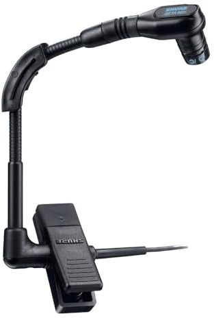 Shure BETA 98H/C Miniatur-Clip-On-Kondensatormikrofon für Saxophon/Blechbläser, mit Nierencharakteristik, Schockabsorber und Vorverstärker (XLR)