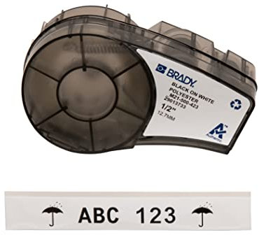 Brady (M21-500-423) Polyesterband für BMP21-PLUS; BMP21-LAB; BMP21 12.70 mm x 6.40 m Schwarz auf Weiß