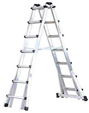 Svelt Scala Allungabile 12+12 gradini Multiposizione a Sfilo Telescopico, Scalissima